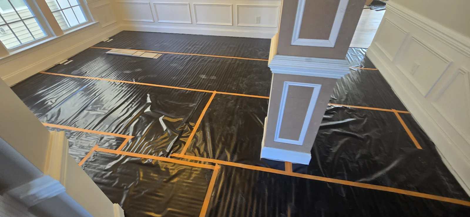 Concrete Grinding & 6-Mil Poly Moisture Vapor Barrier Installation